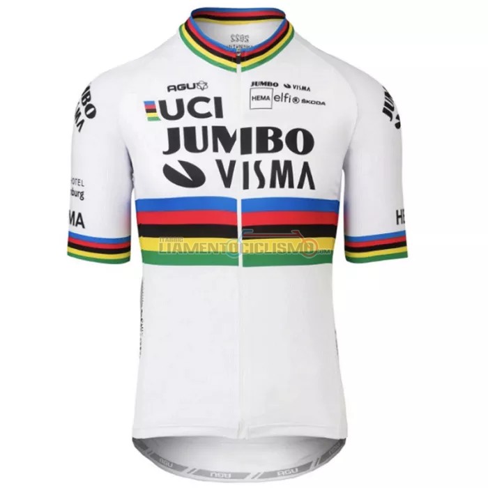 Abbigliamento Ciclismo Jumbo Visma Manica Corta 2022 Bianco